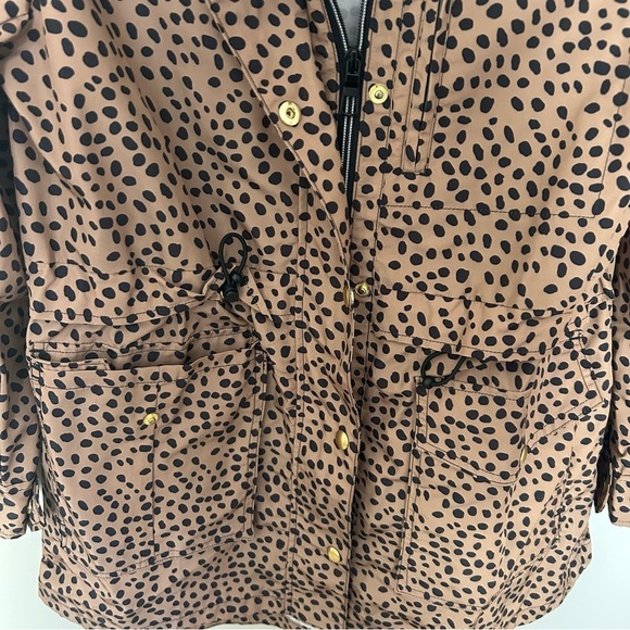 Women's J. Crew Perfect Rain Jacket in Leopard Dot Size XXS - Picture 3 of 8